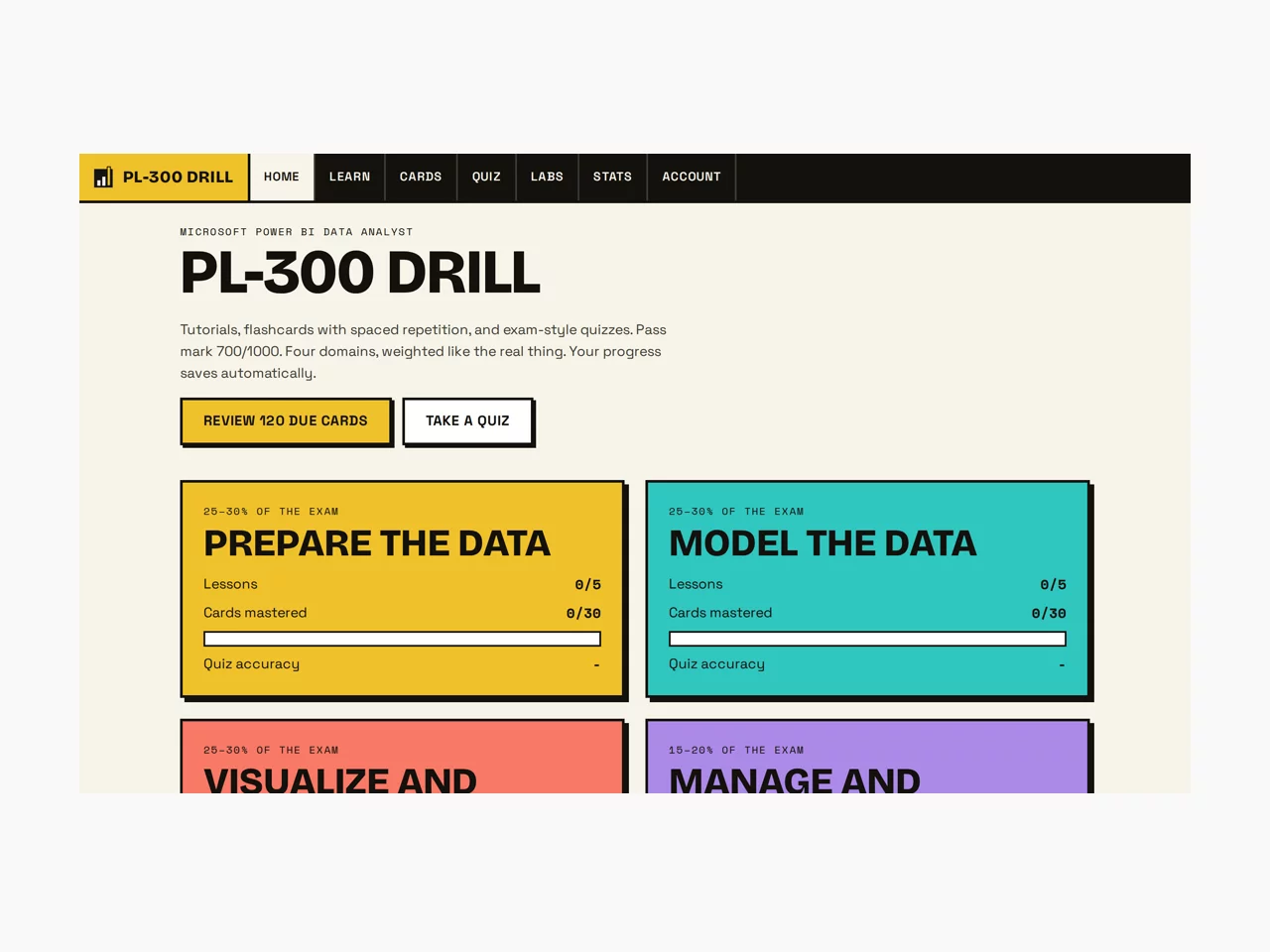 PL-300 Drill screen