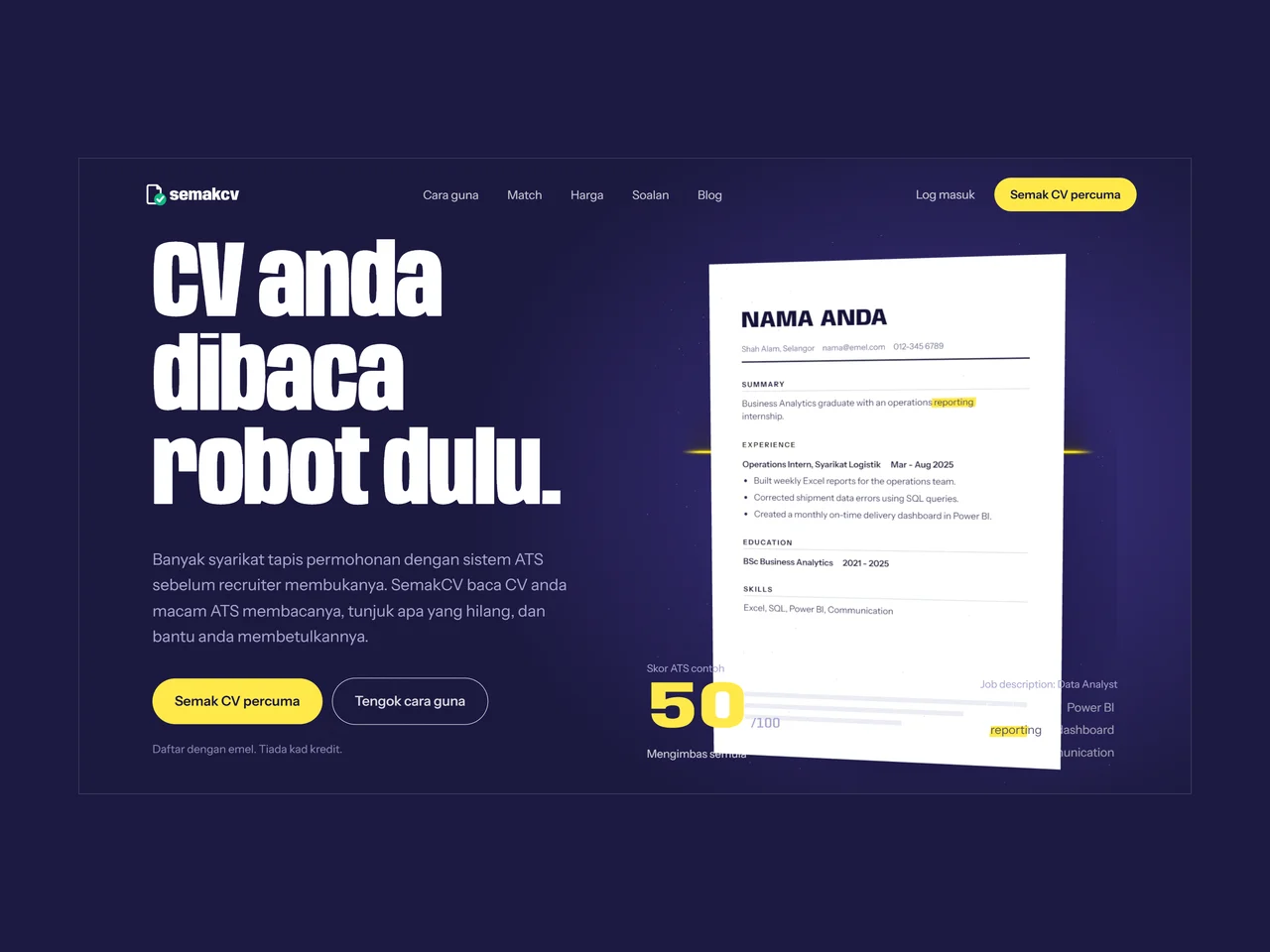 SemakCV screen